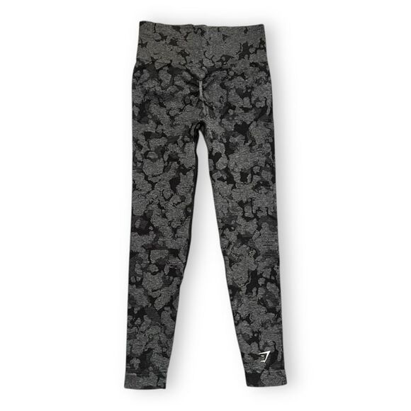 Gymshark Adapt Camo Seamless Leggings Black Gray High Waist Workout Size S - Picture 2 of 9